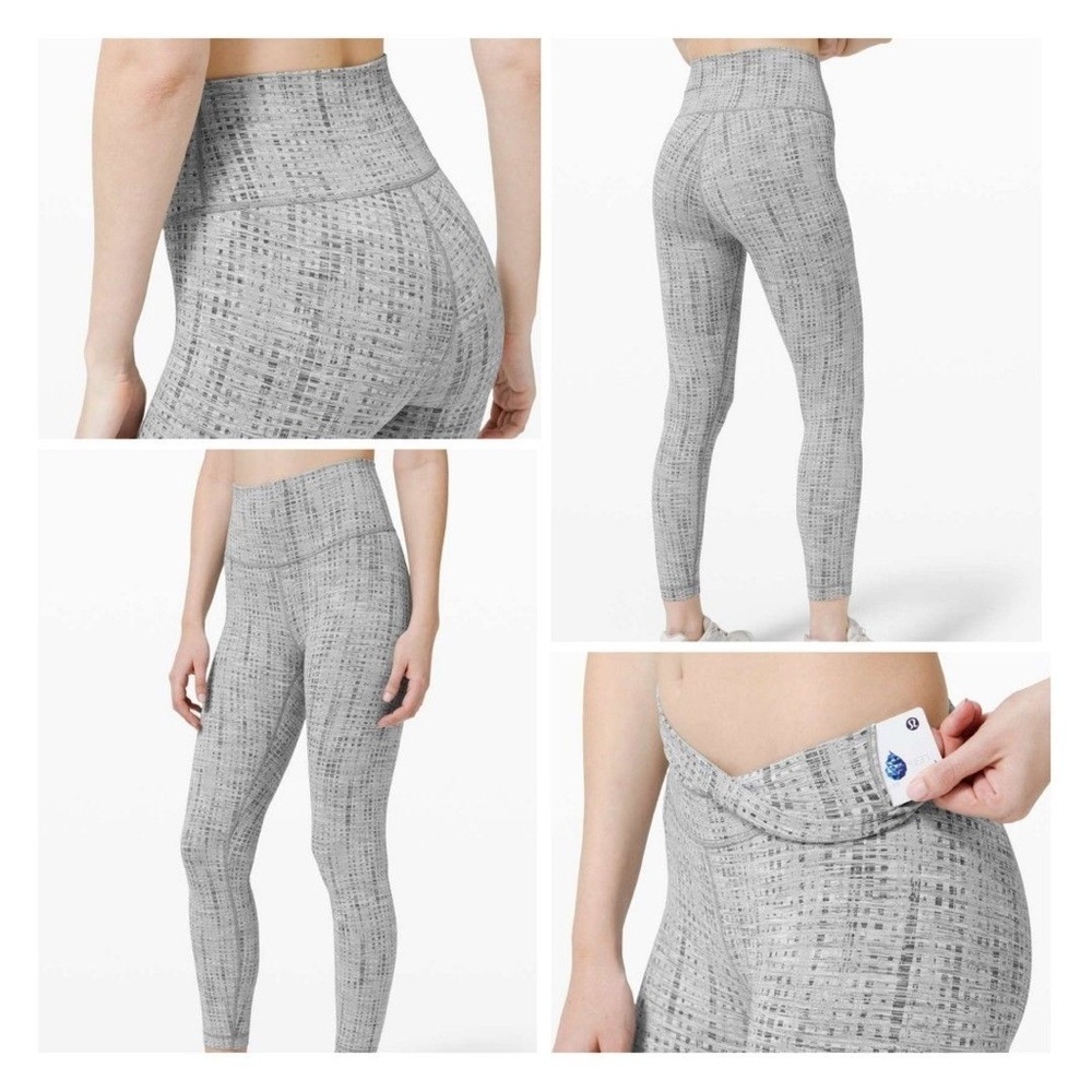 Lululemon - Wunder Under High Rise 25” Jacquard Moonphase Silver Leggings